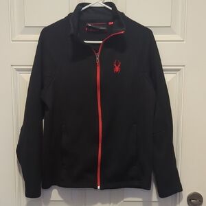 Spyder Men's Black Jacket with Red Zipper
